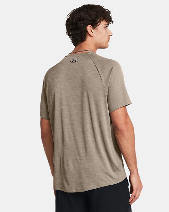 Men's UA Tech™ Textured Short Sleeve in Brown image number 1